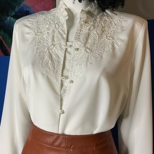 Kathy Che Lit eyelet blouse.